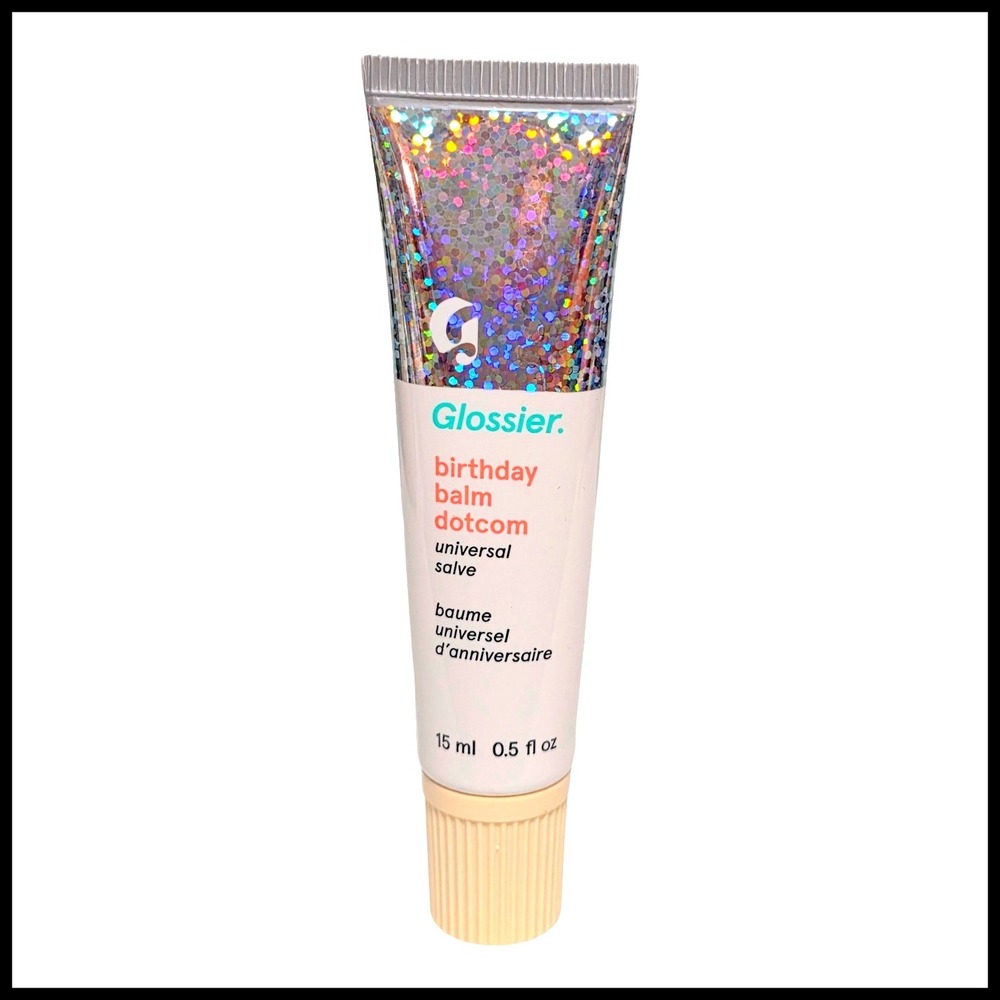Glossier Birthday Balm Dotcom Universal Salve‎ 15ml 0.5oz Holographic Lip Balm